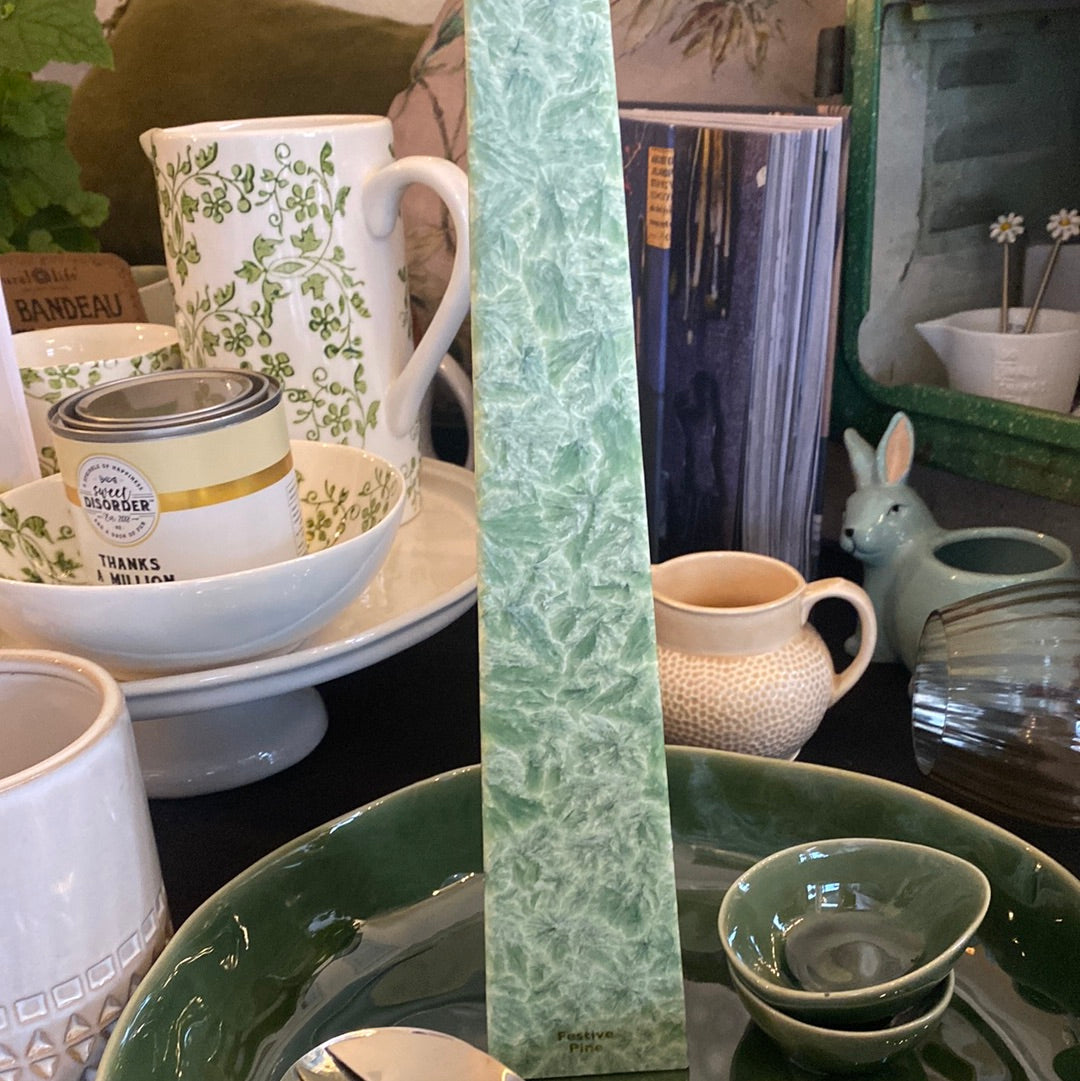 Living Light Candles | Festive Pine Green Icicle Candles