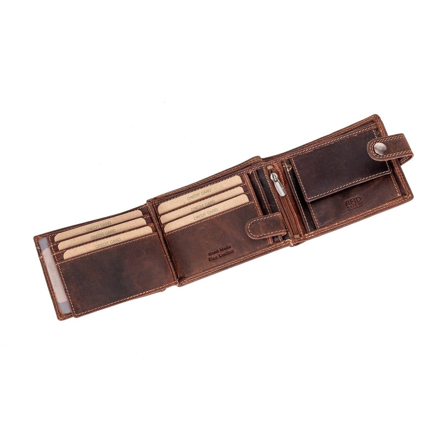 Greenwood Leather | Hunter RFID Leather Wallet with Button Closure – Sandel