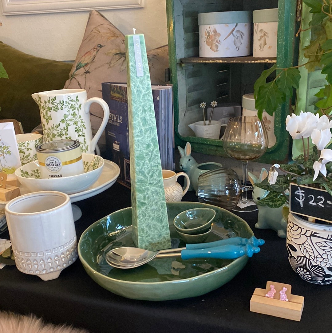 Living Light Candles | Festive Pine Green Icicle Candles