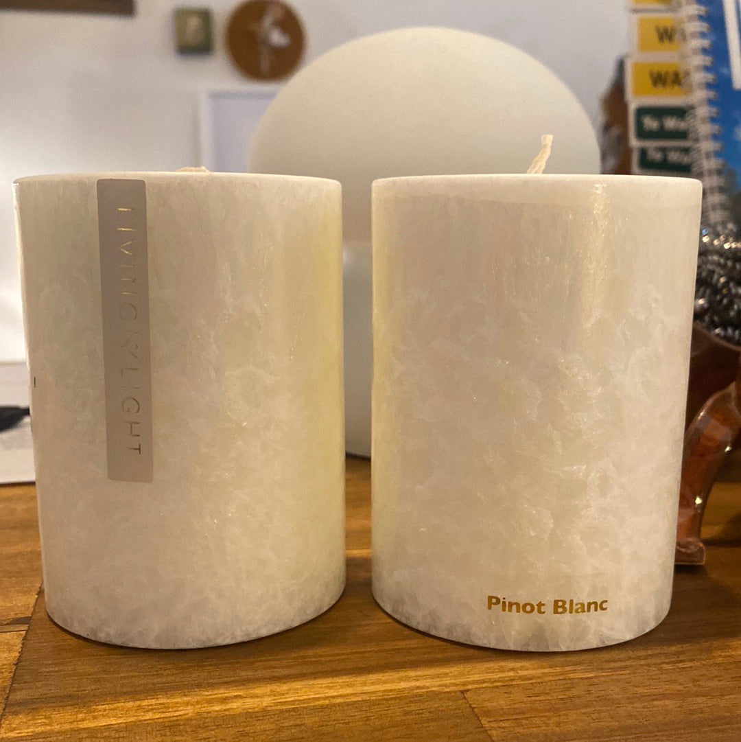 Living Light Candles | Pinot Blanc Fragranced Pillar Candles