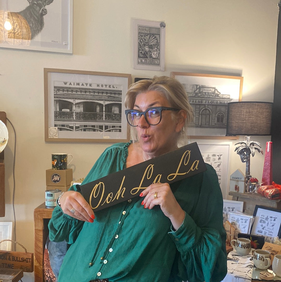 Handpainted Black & Gold Signs