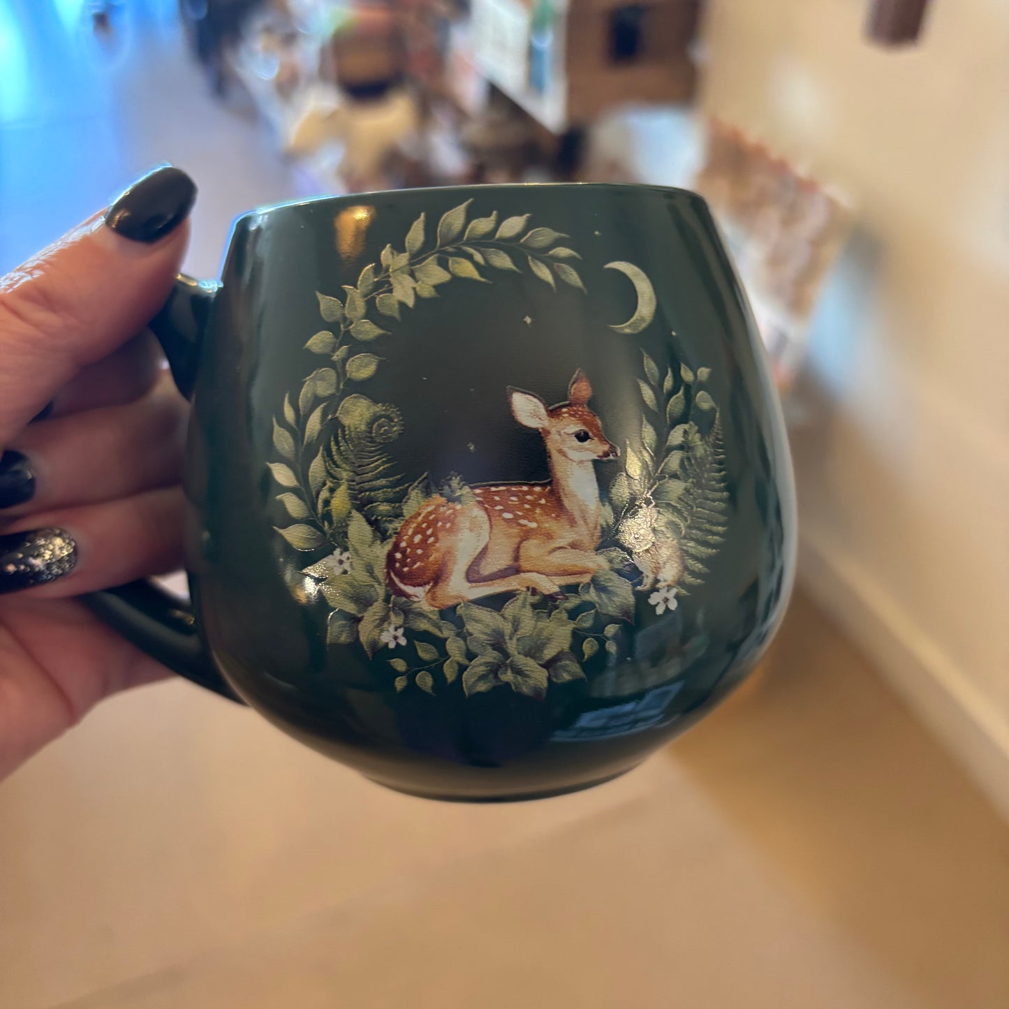 Green Sleeping Fawn Mug