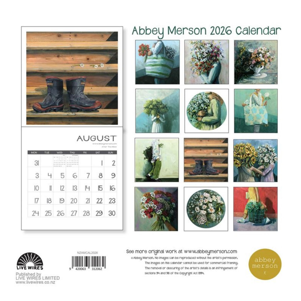 Abbey Merson 2026 Wall Calendar