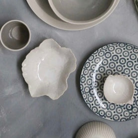 White Detaille Fluted Dish