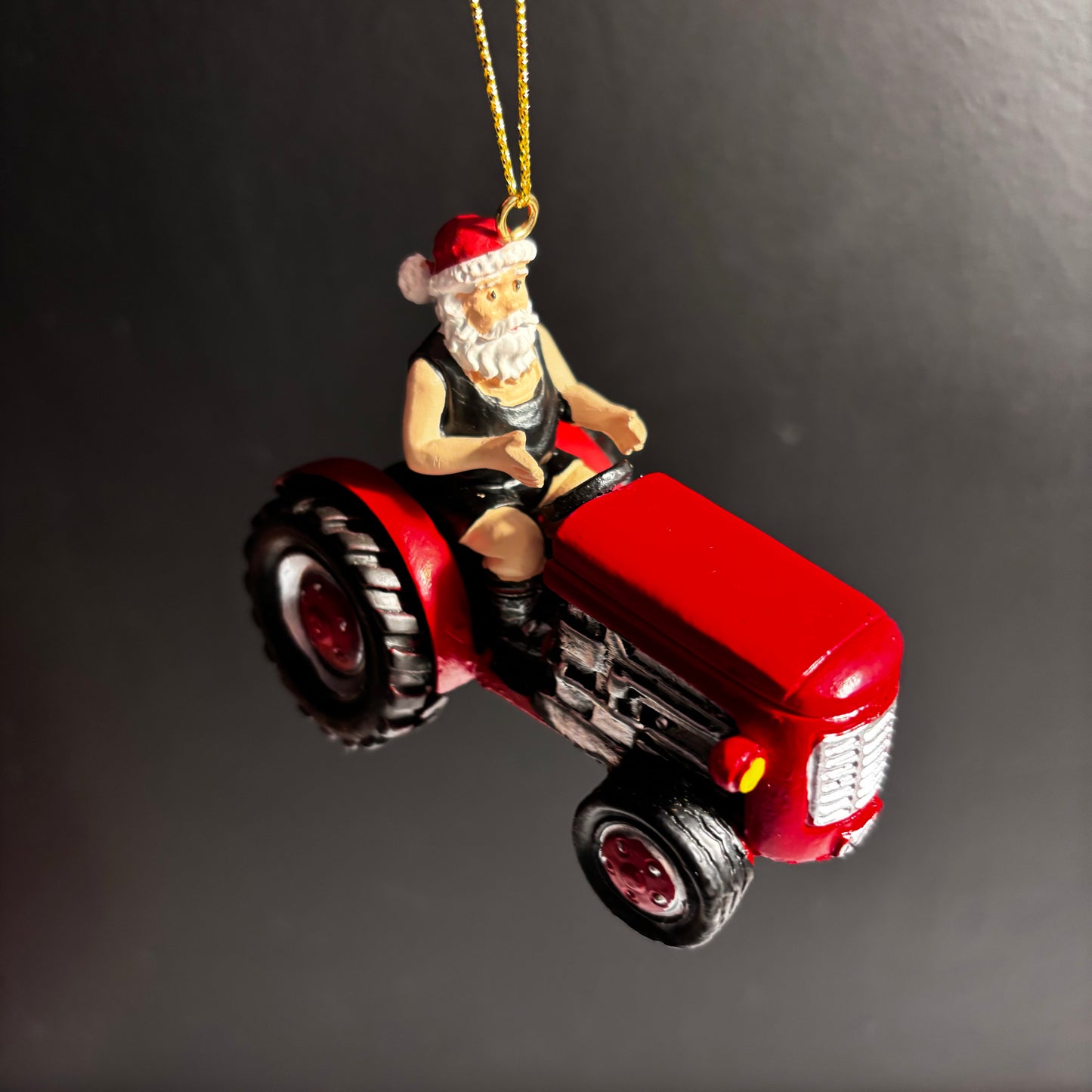 Santa on a Tractor Christmas Decoration
