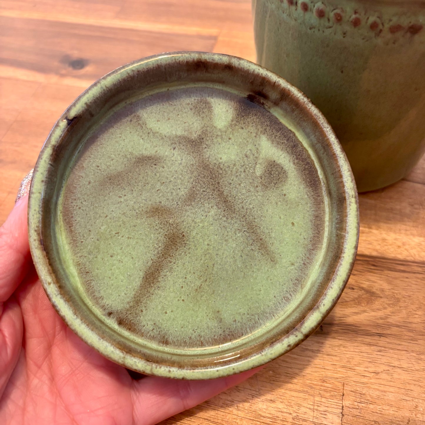 Glazed Green Flower Pot Saucer - 12cm