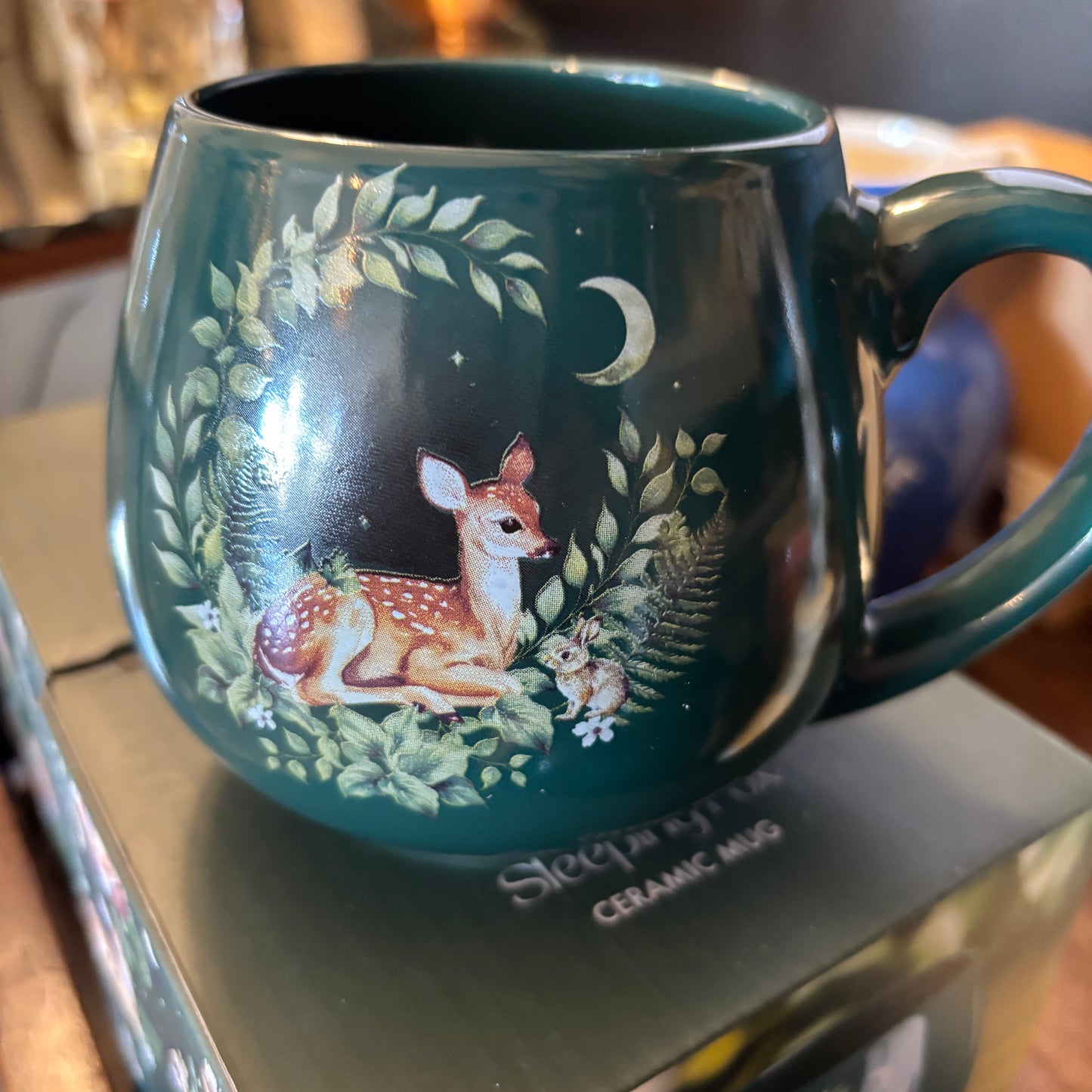 Green Sleeping Fawn Mug
