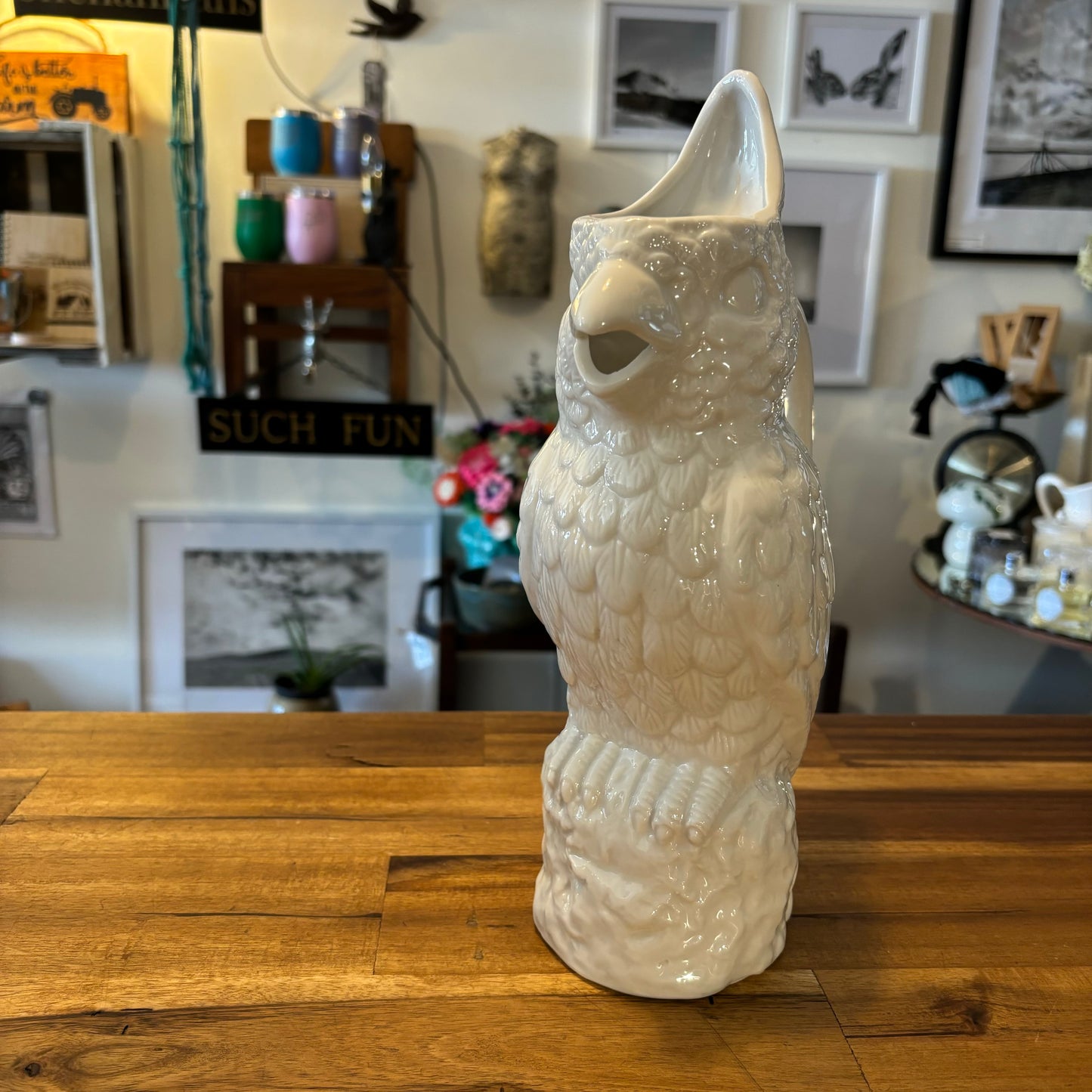 White Parrot Jug