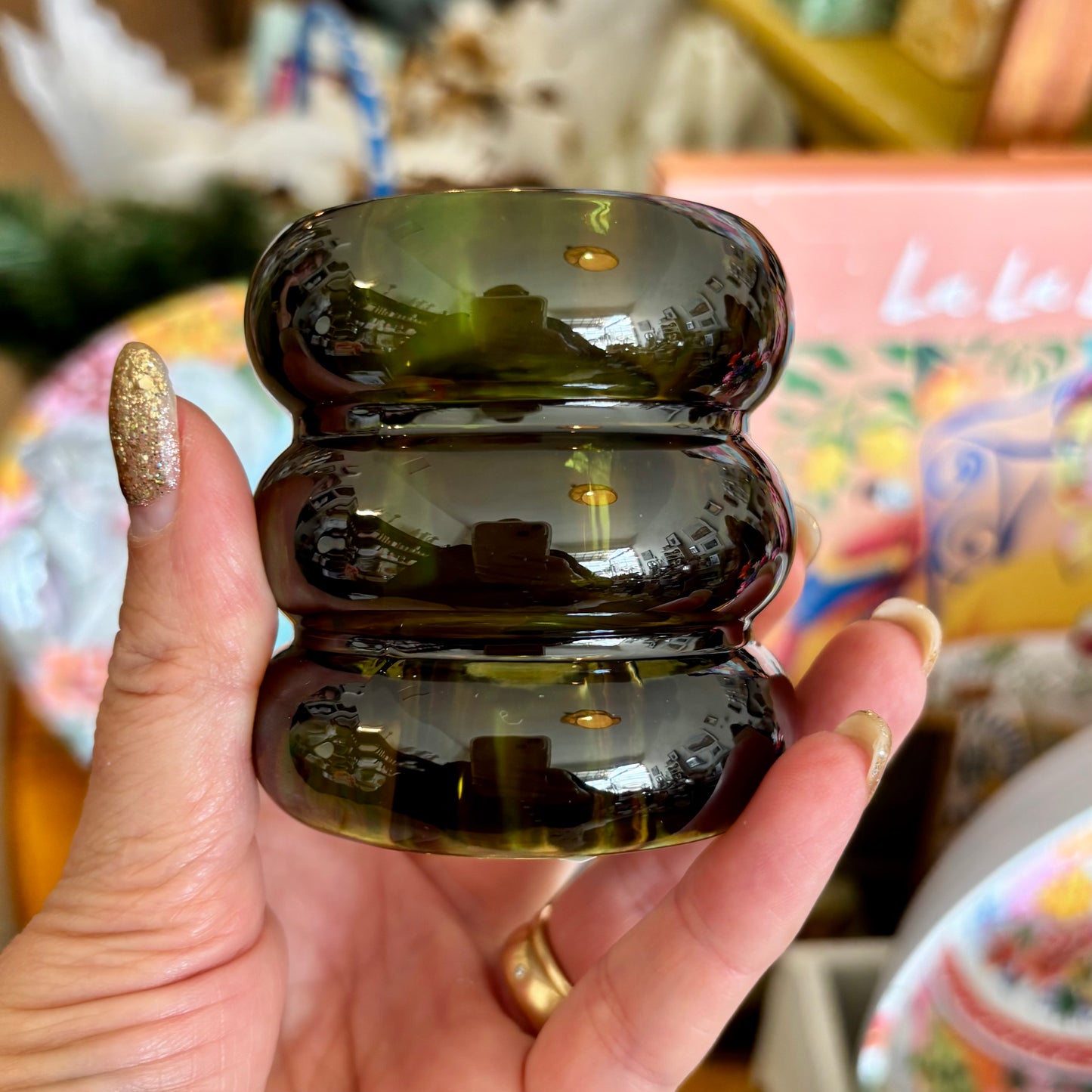 Verde Glass Candle Holder