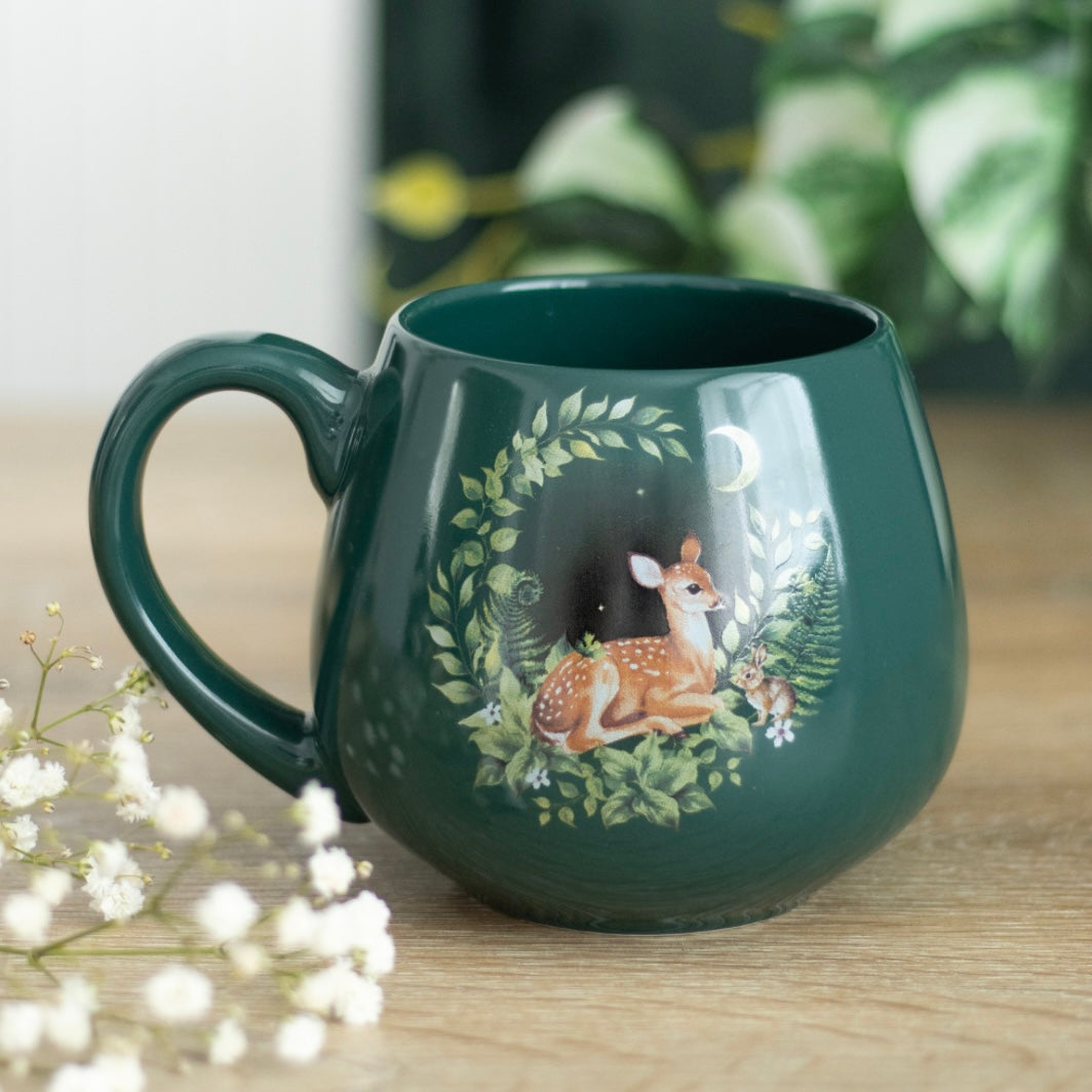 Green Sleeping Fawn Mug