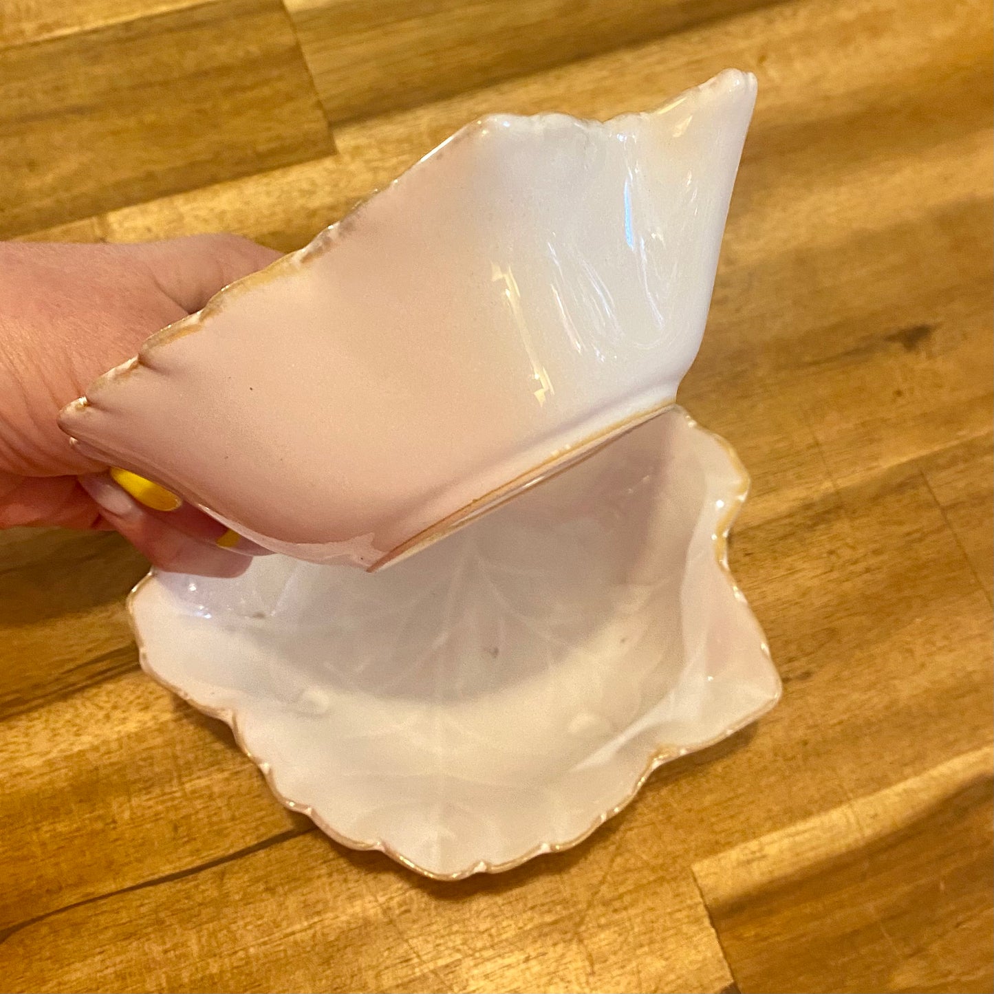 White Detaille Fluted Dish