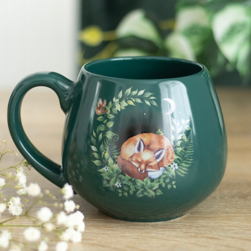 Green Sleeping Fox Mug
