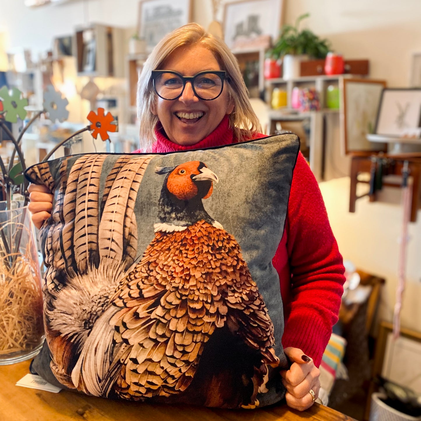 MM Linen | Phil the Pheasant Cushion