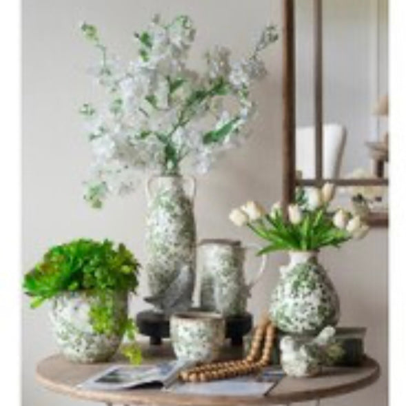 White and Green Bird Decor