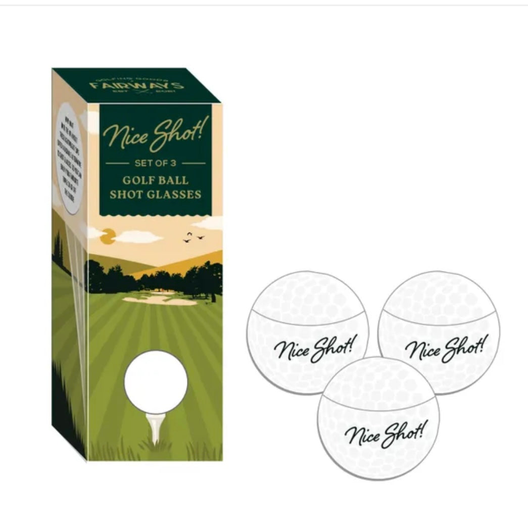Fairways Set of 2 Golf Ball Shot Glasses
