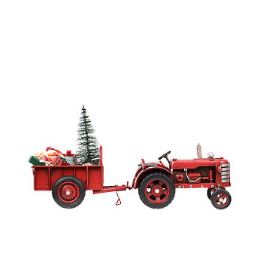 Vintage Christmas Tractor & Trailer Set