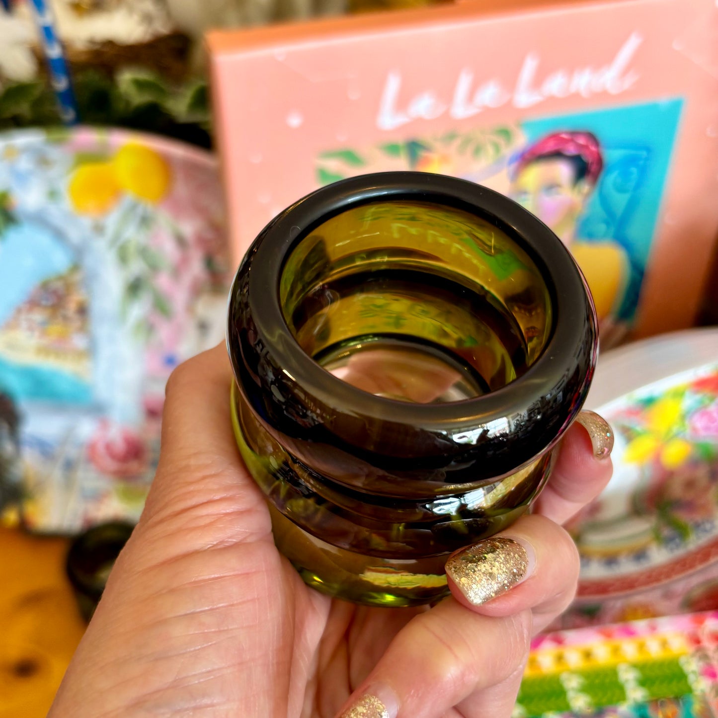 Verde Glass Candle Holder