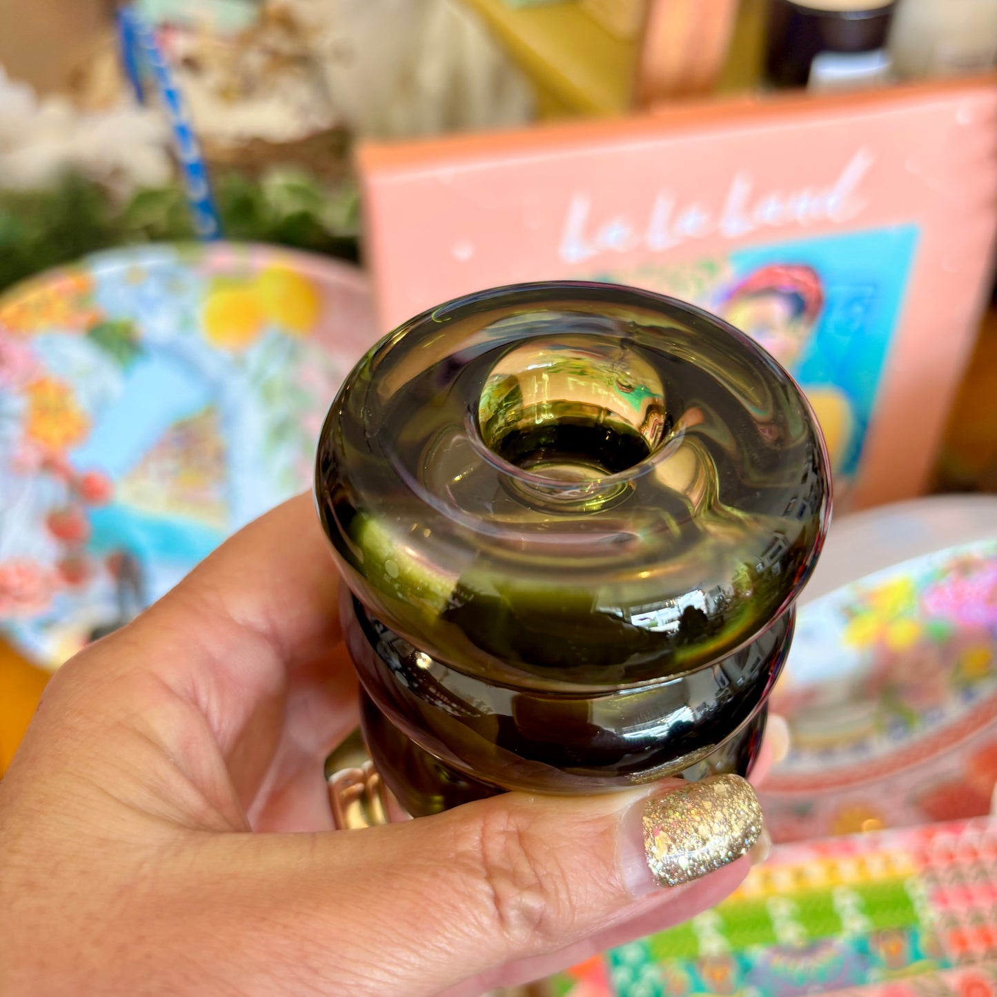 Verde Glass Candle Holder