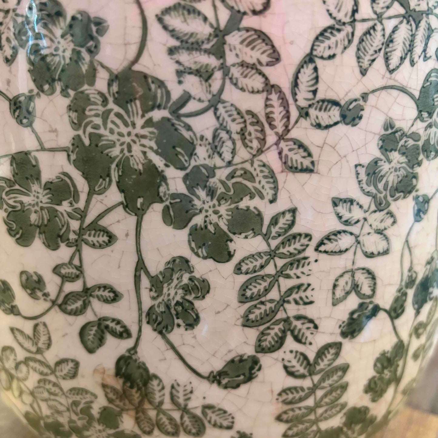 Green and White Flower Planter