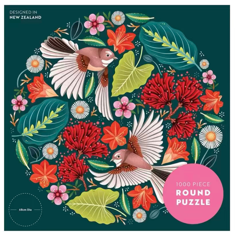 Catherine Marion | Chirpy Fantails 1000 pc Round Jigsaw
