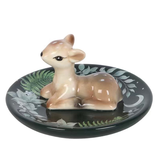 Green Forest Fawn Trinket Dish