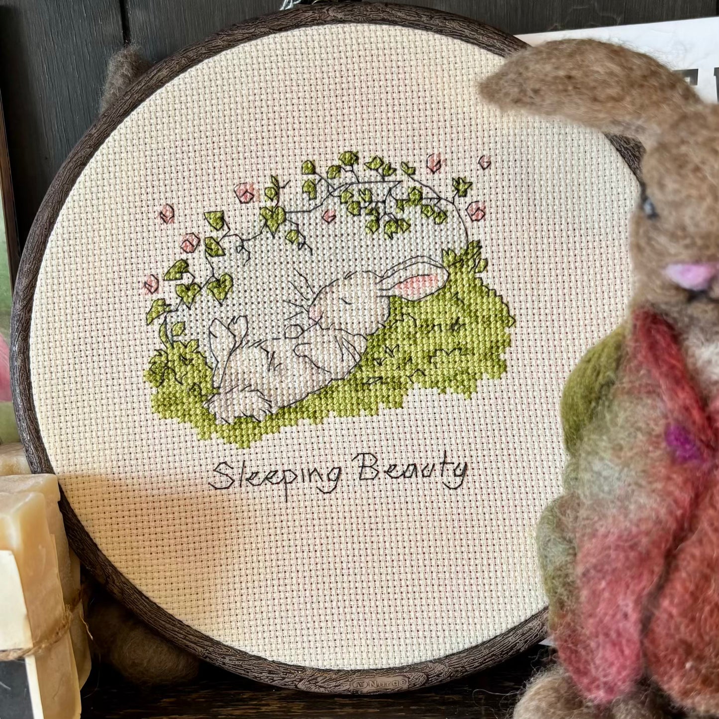 'Sleeping Beauty' Cross Stitched by Deanna