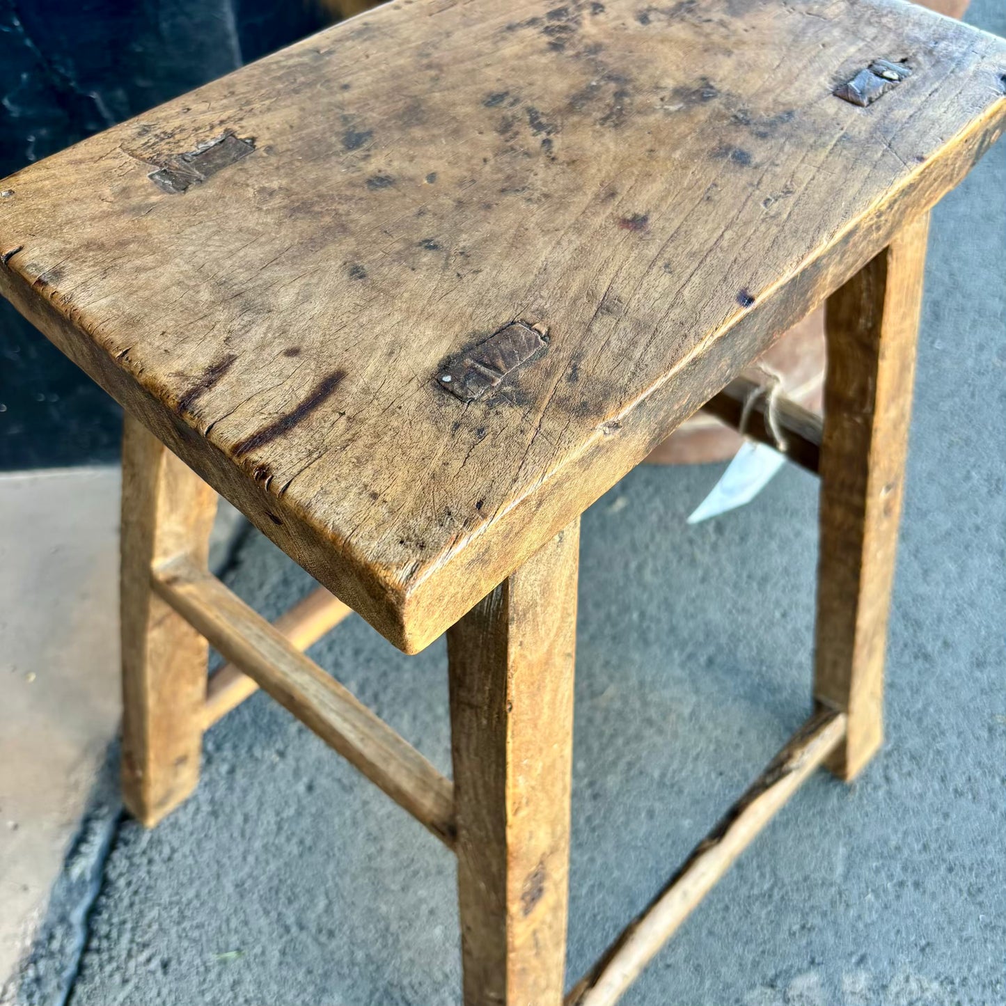 Antique Elm Wooden Stools