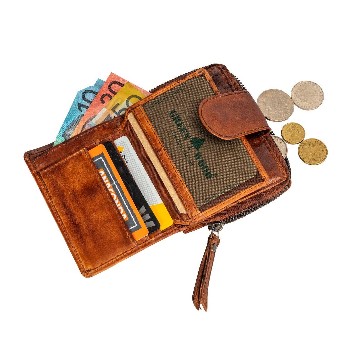 Greenwood Leather | Women's Leather Wallet Cognac