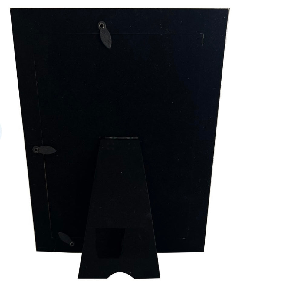 Two black rectangular panels with a hook on a white background