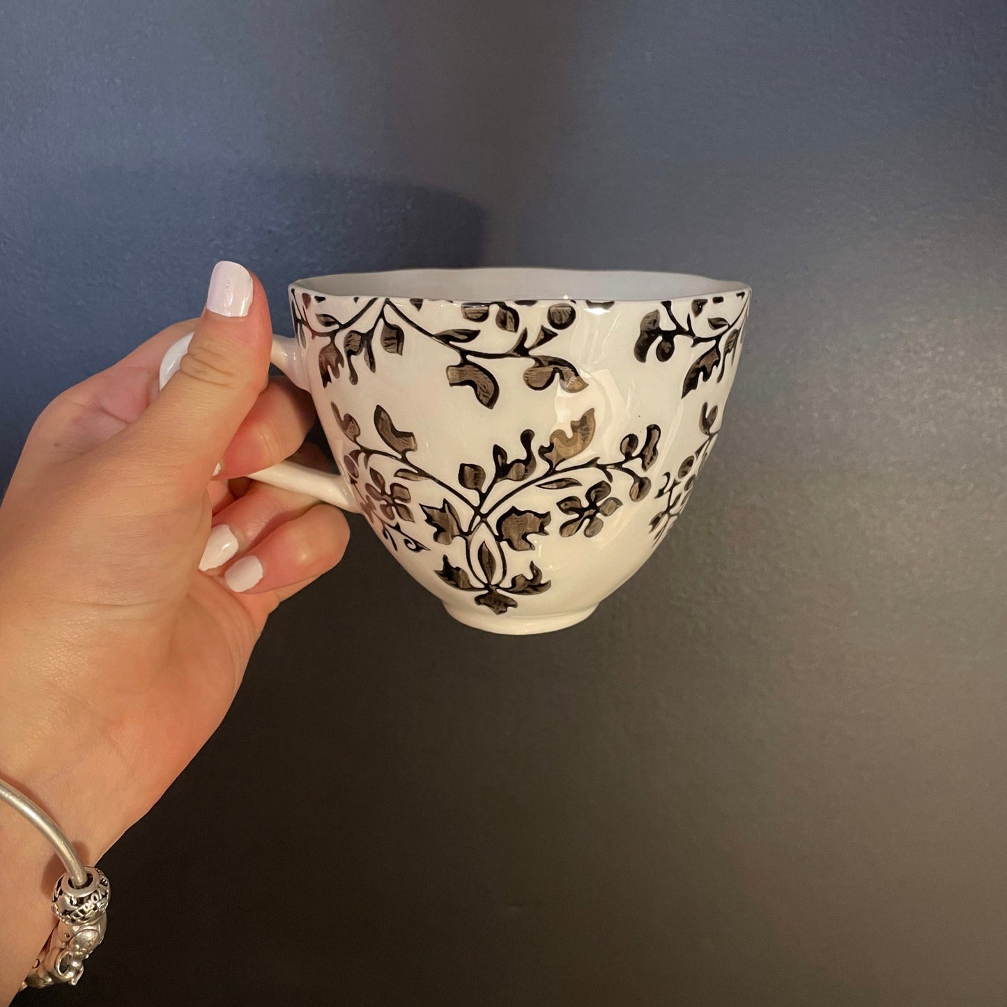 Hand Painted Florentine Noir Cups-The Quirky Magpie