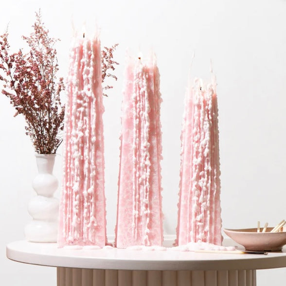 Living Light Candles | Peony Rose - Blush- Icicle Candles