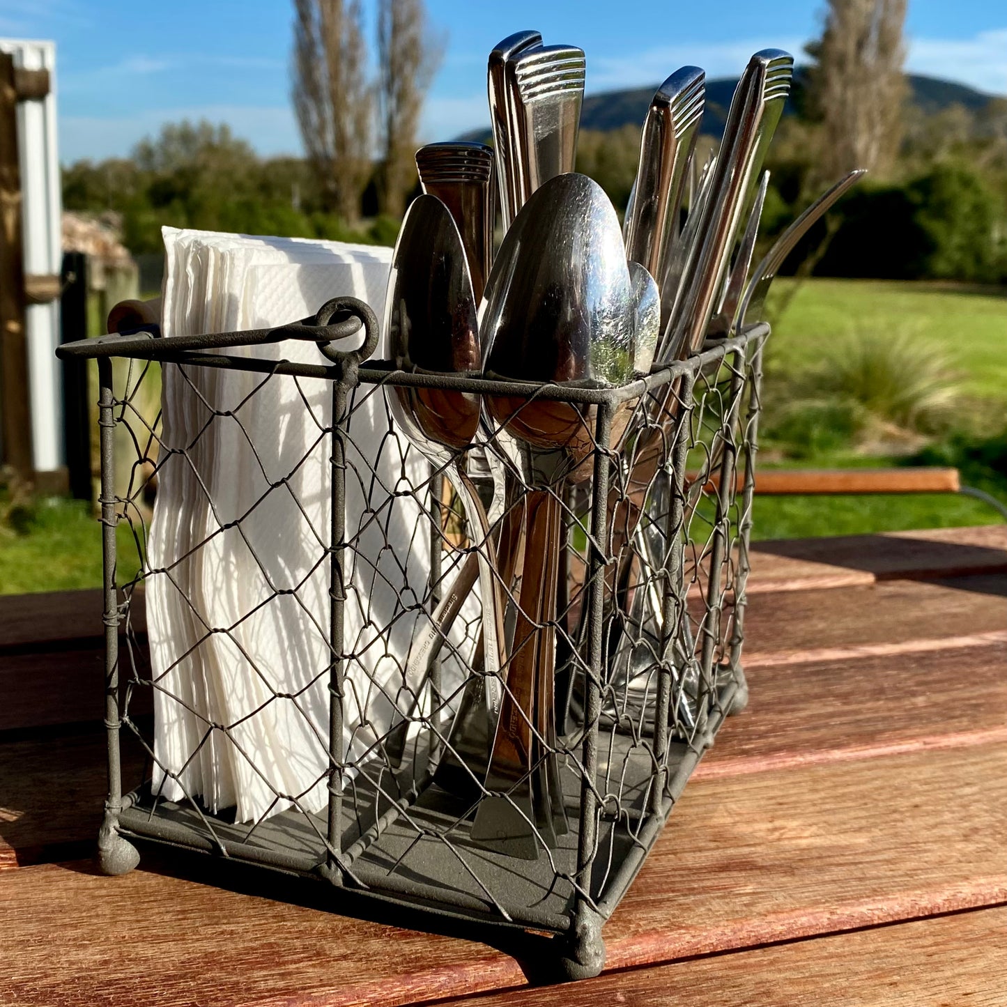 Vintage Wire Cutlery & Napkin Holder