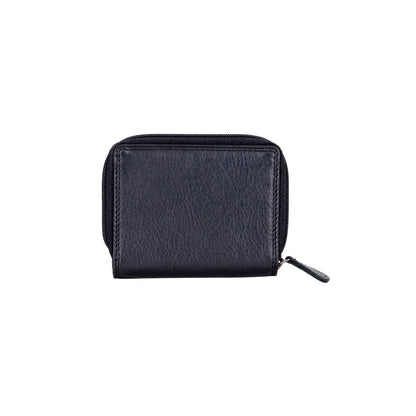Black leather wallet on a white background