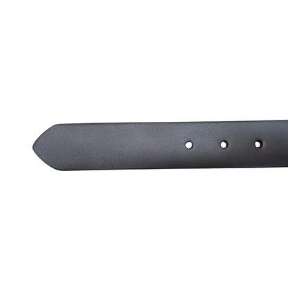 Black leather belt on a white background
