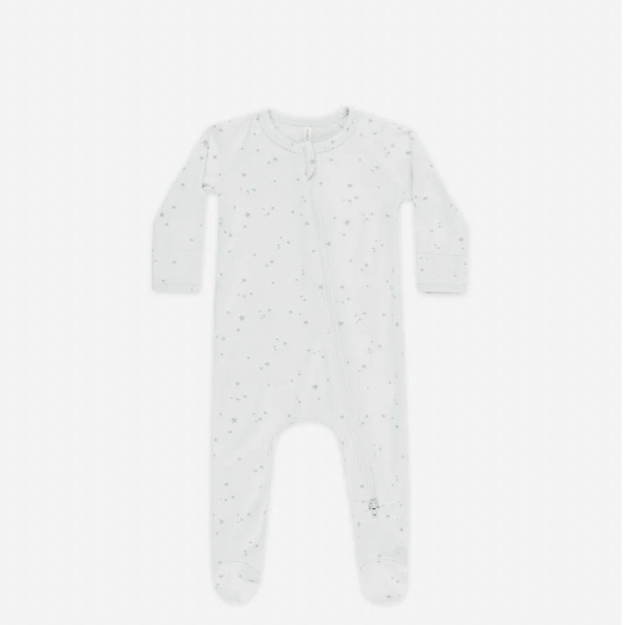 Baby onesie with a subtle pattern on a white background