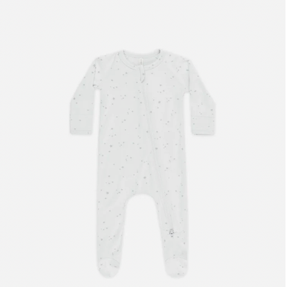 Baby onesie with a subtle pattern on a white background