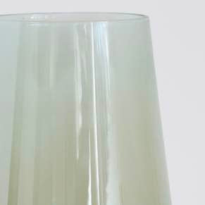 Capri stemless glass vase on a white background close up.