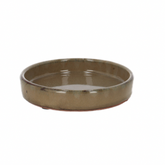 Ceramic pot saucer on a white background