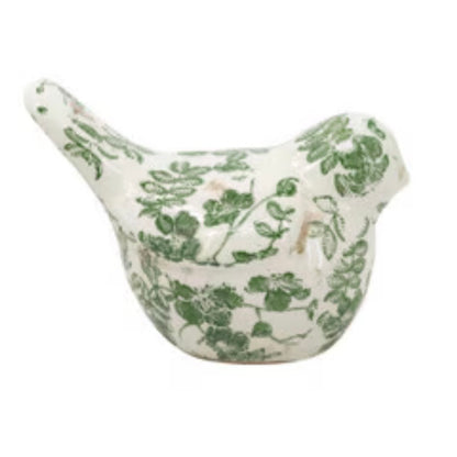 White and Green Bird Decor