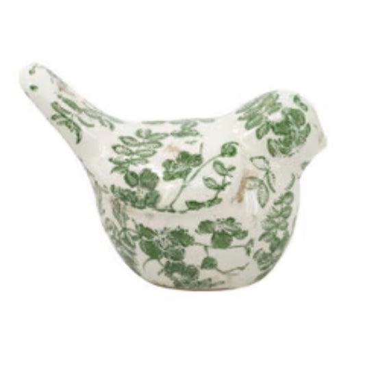 White and Green Bird Decor