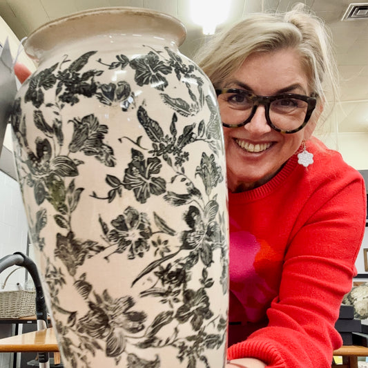 Black Floral Vase