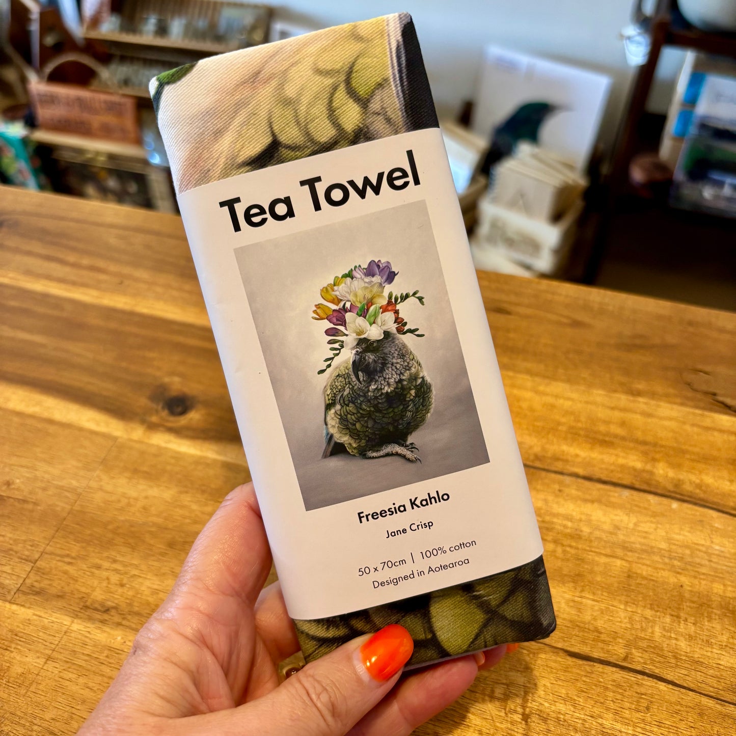 Freesia Kahlo Tea Towel