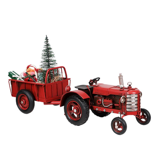Vintage Christmas Tractor & Trailer Set