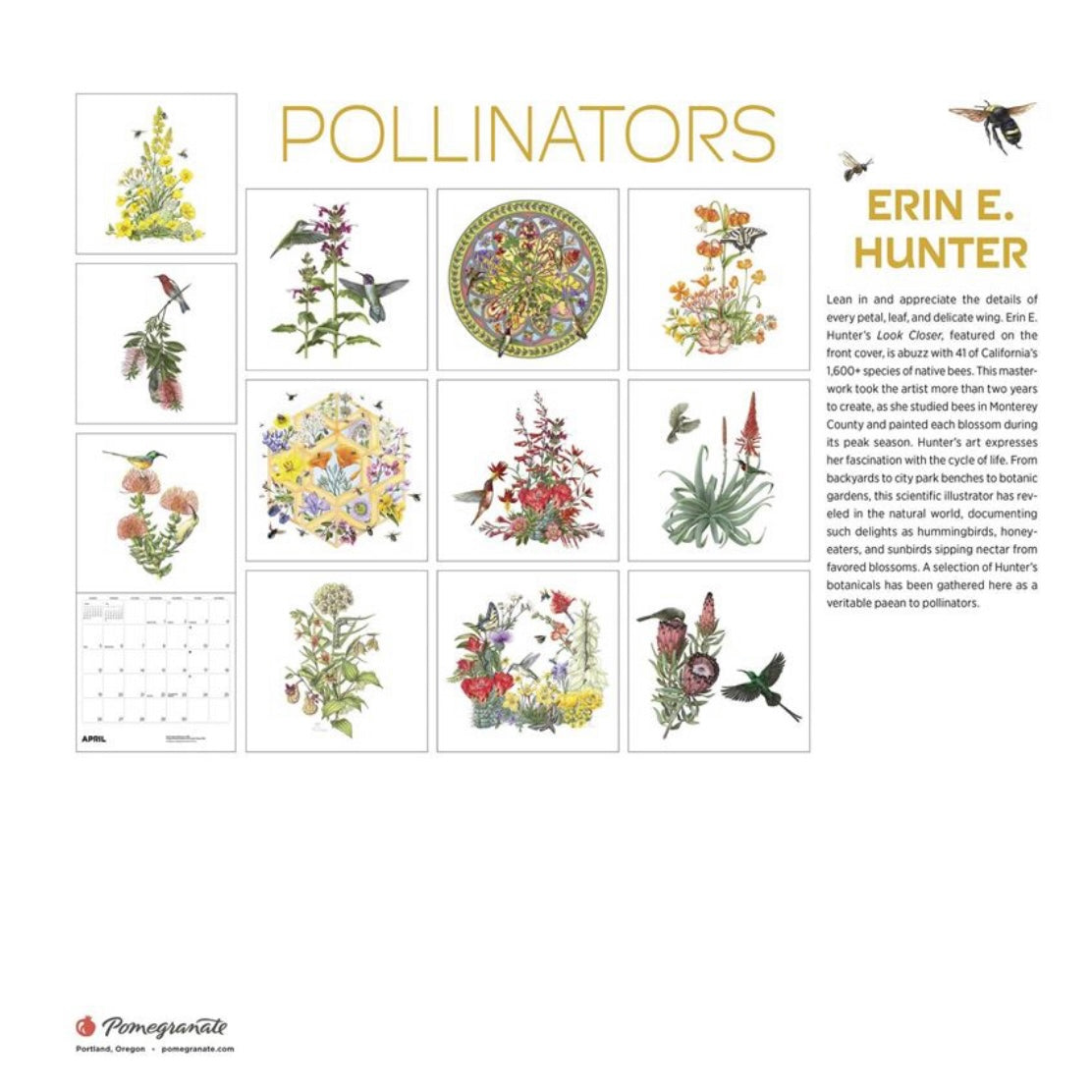 Pollinators 2026 Wall Calendar