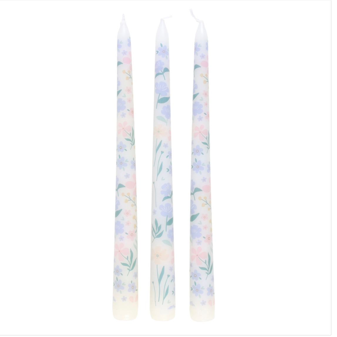 Set of 3 Ditsy Floral Taper Candles