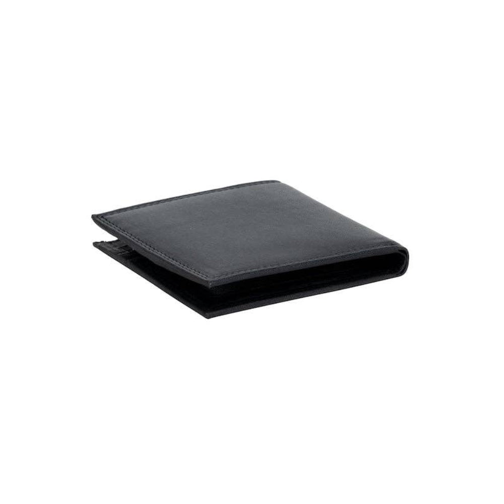 Black leather wallet on a white background