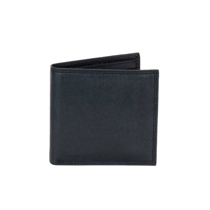 Black leather wallet on a white background
