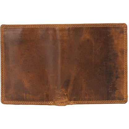 Brown leather wallet on a white background