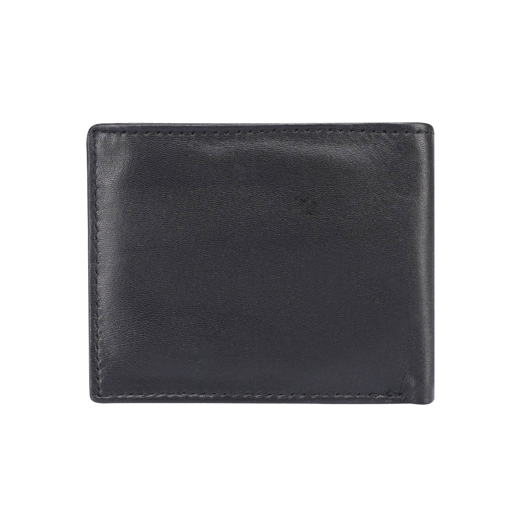 Black leather wallet on a white background