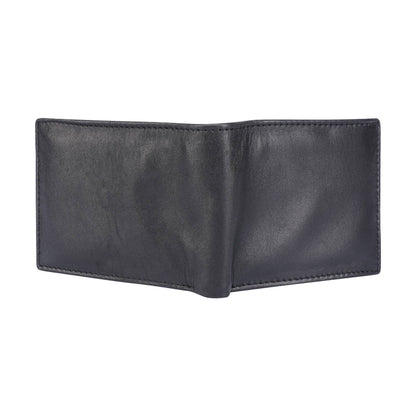 Black leather wallet on a white background